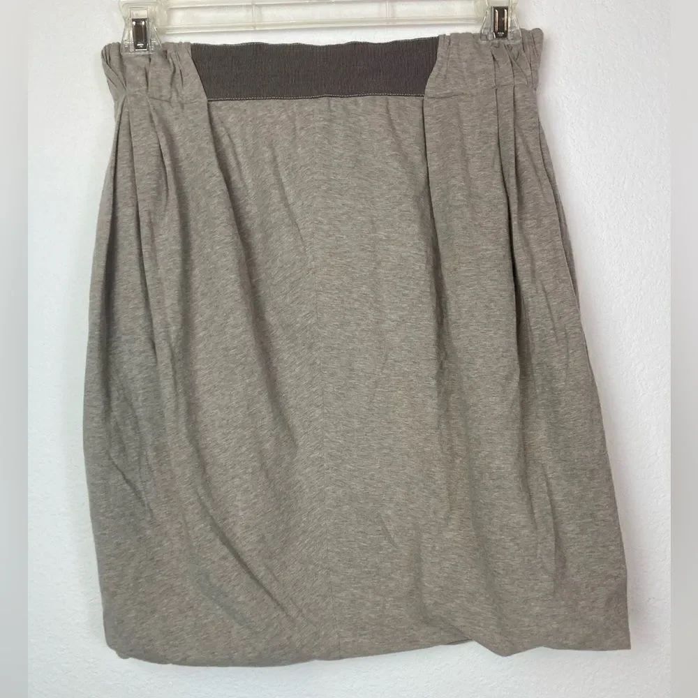 Gunex Italy brown bubble skirt w/ribbon waistband w/ elastic sides lined